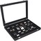 Velvet Earring Organizer Tray with 110 Slots and Glass Cover